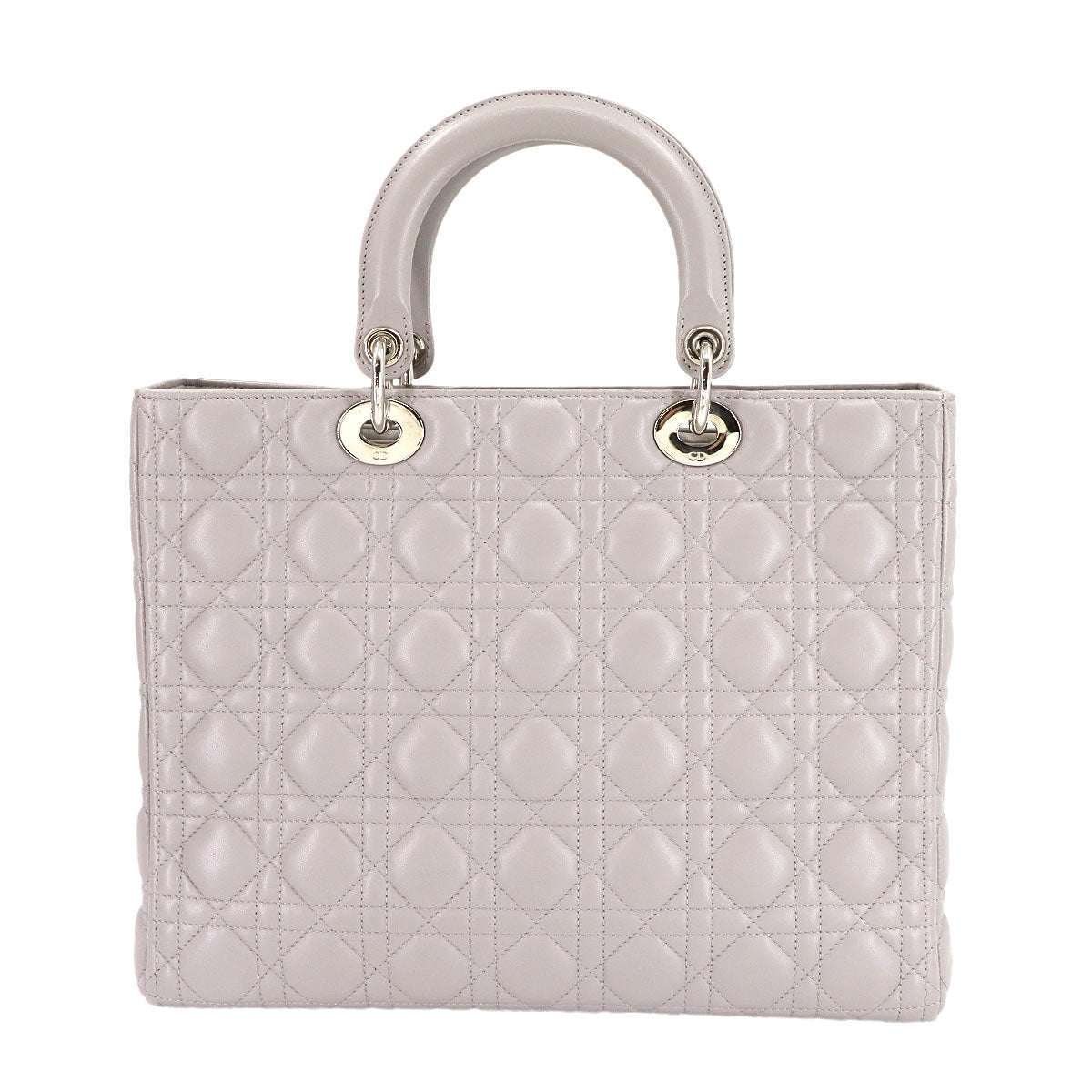 Lady Dior Large Hand Shoulder Bag Leather Gray CAL44561