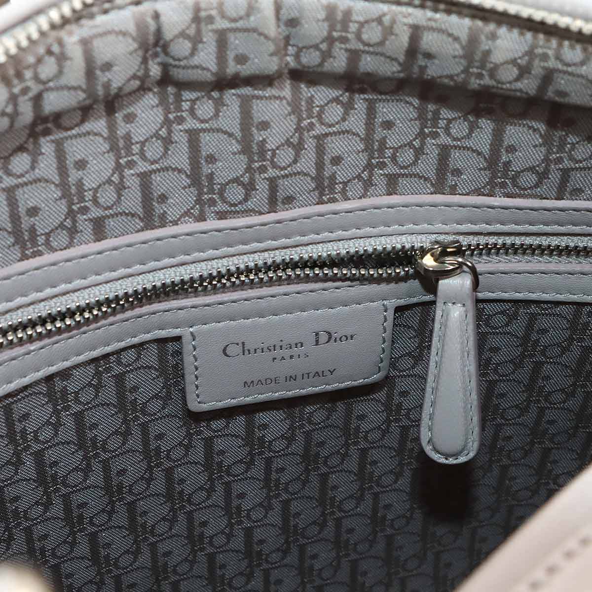 Lady Dior Large Hand Shoulder Bag Leather Gray CAL44561