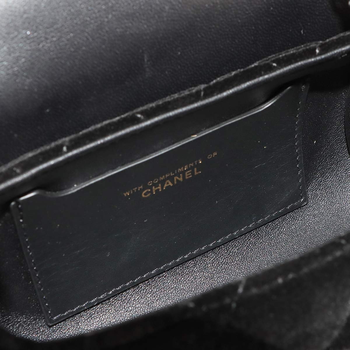 Matelasse Mini Bowling Chain Shoulder Bag Velvet Black Purse