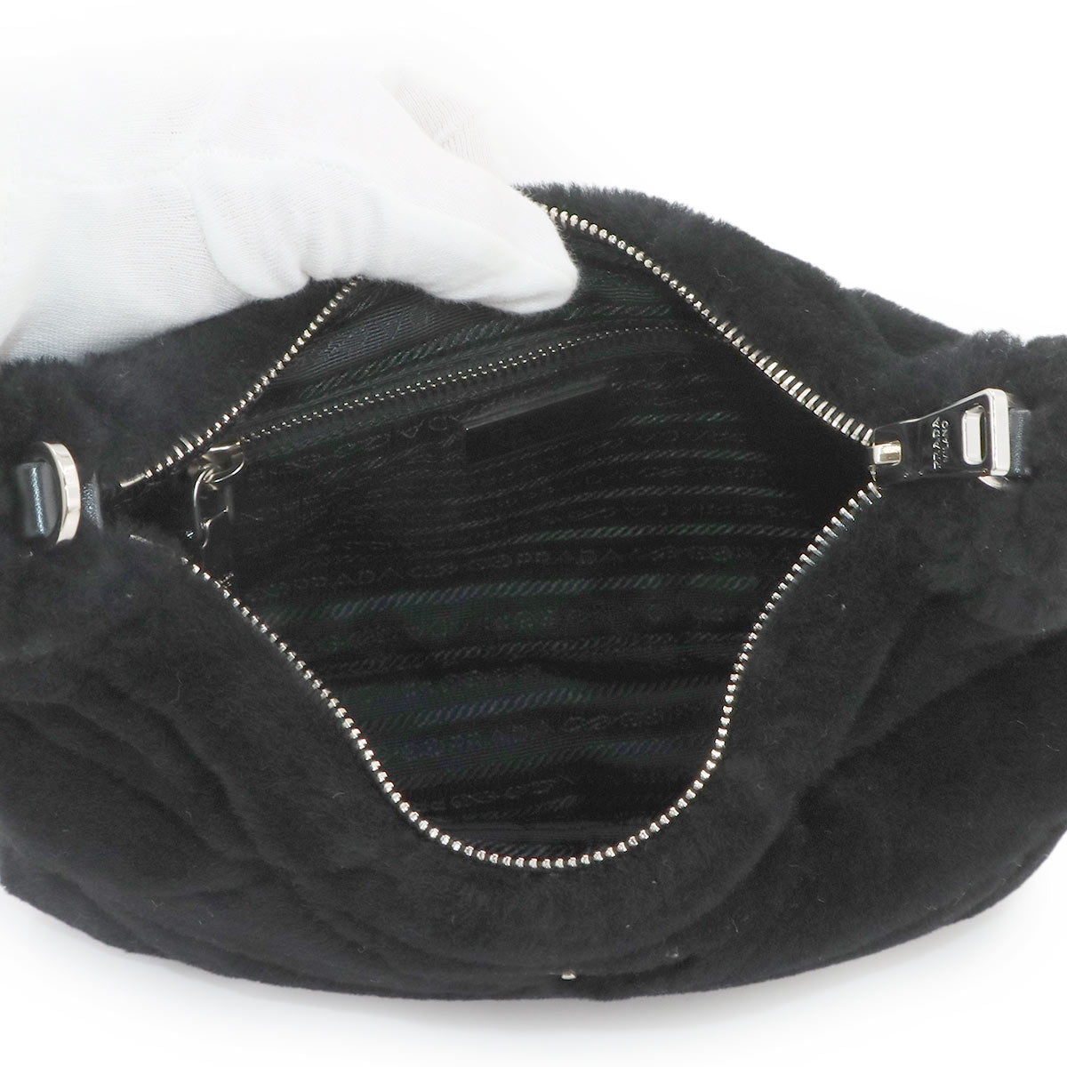 Shoulder Bag Shearling Nero Black 1BC151 Purse