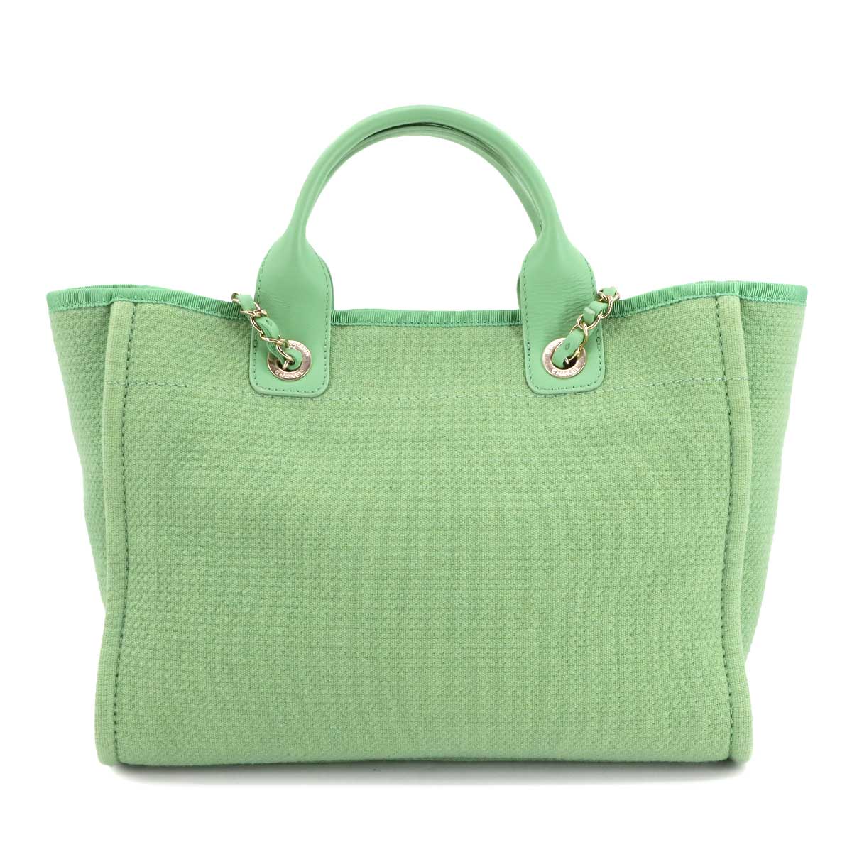 Deauville Small Shopping Tote Chain Shoulder Bag Green AS3257
