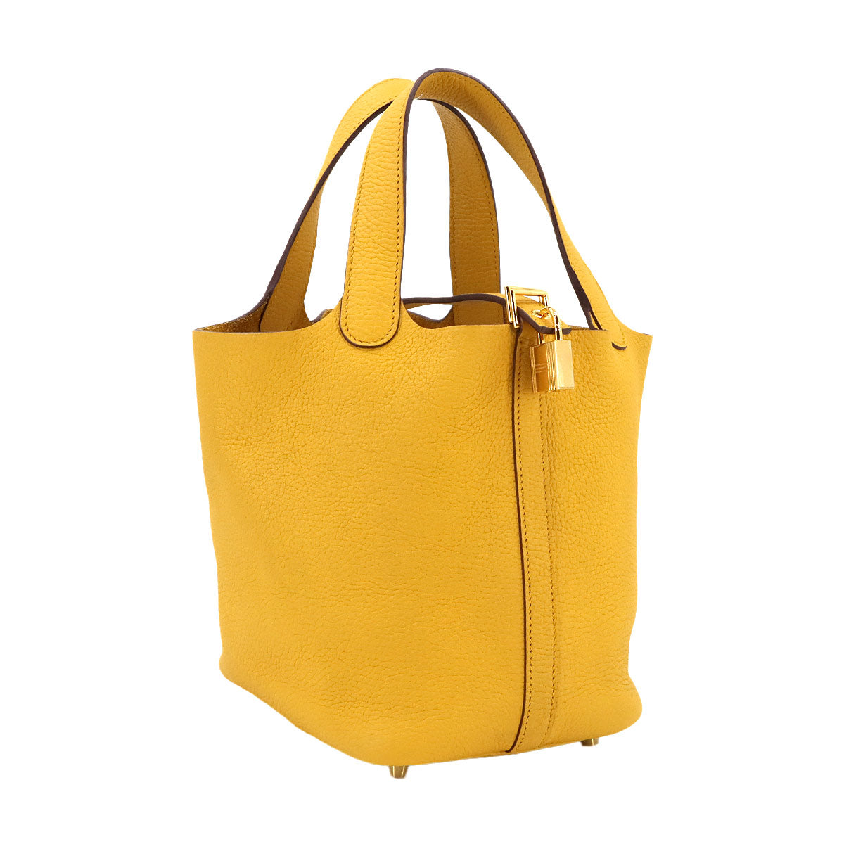 Picotin Lock PM Hand Bag Taurillon Clemence Jaune Ambre
