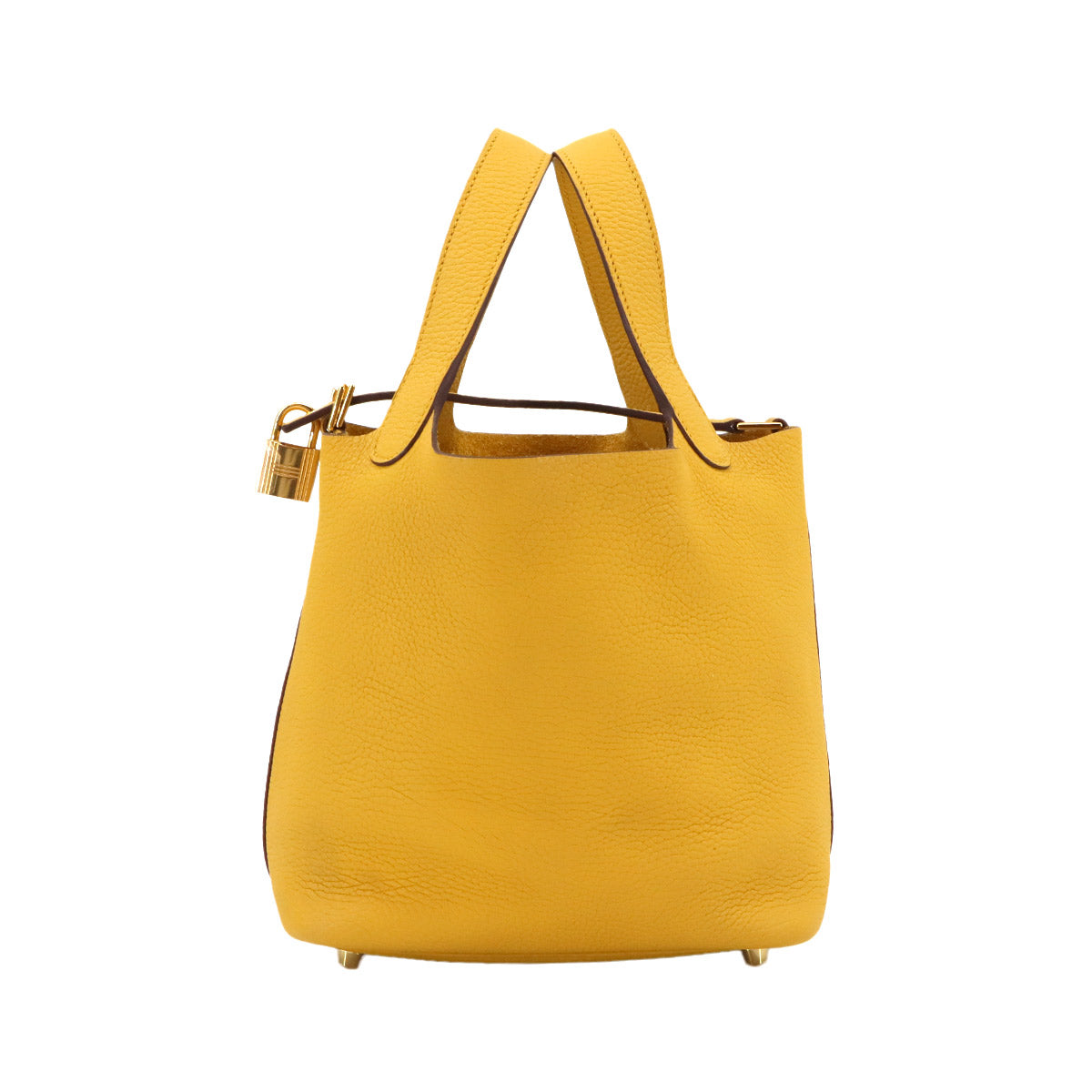 Picotin Lock PM Hand Bag Taurillon Clemence Jaune Ambre