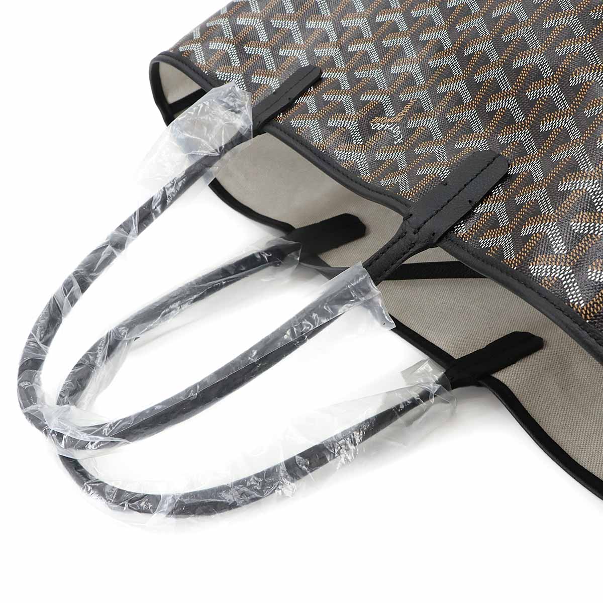 Saint Louis PM Tote Bag PVC Leather Black Herringbone Unisex