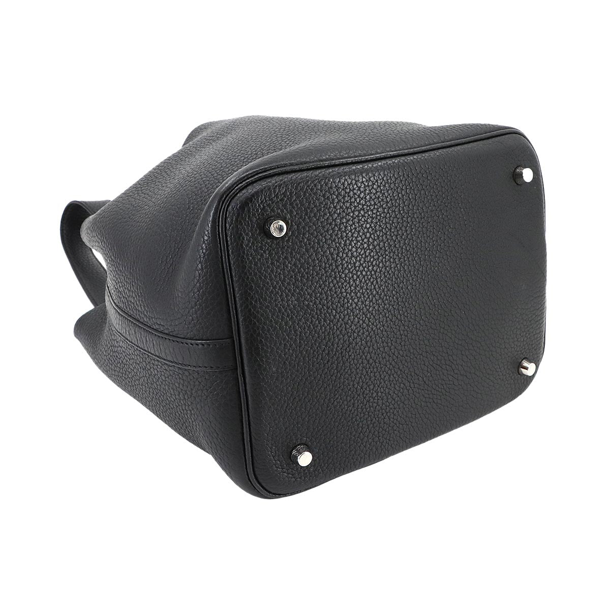 Picotin Lock MM Hand Bag Taurillon Clemence Black Purse