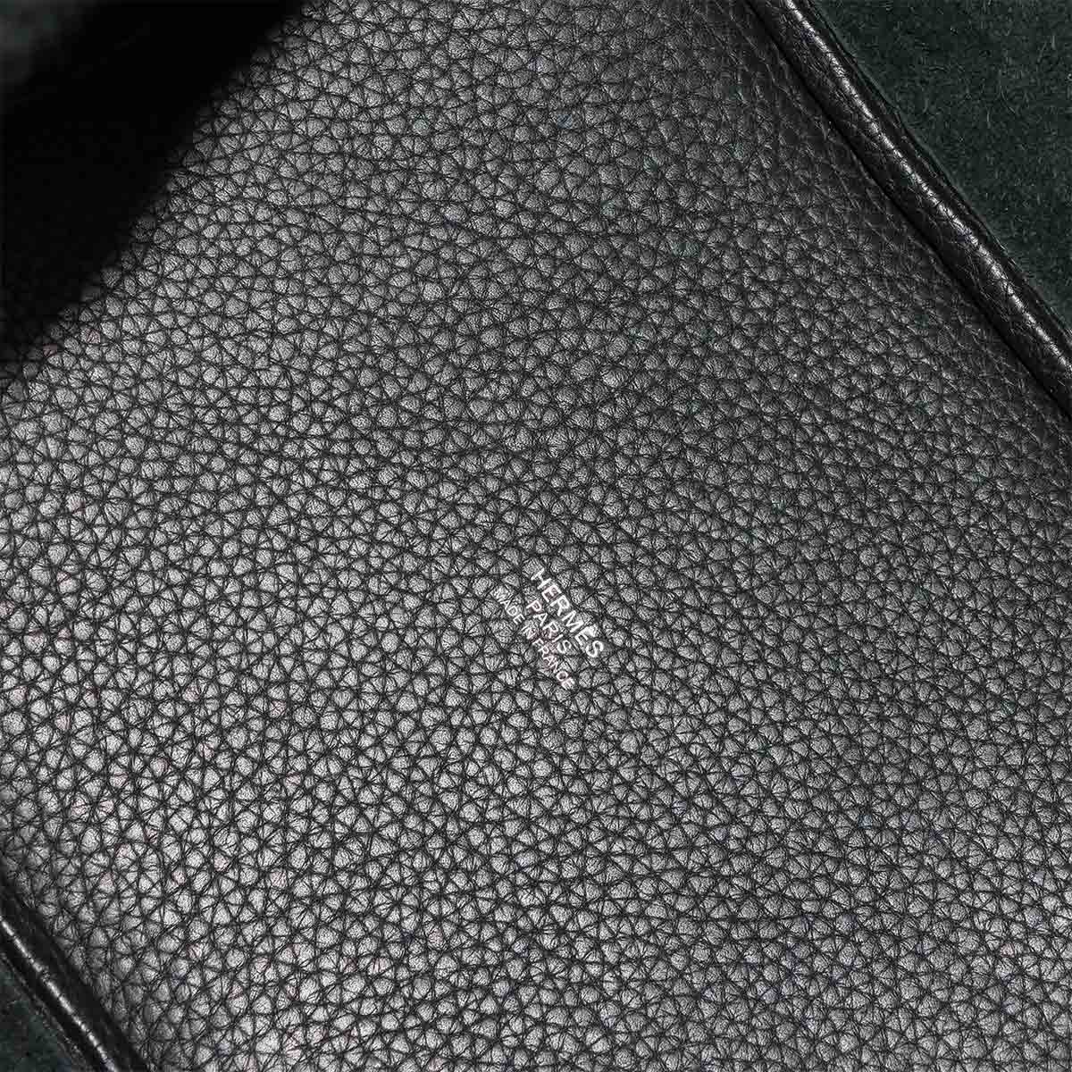 Picotin Lock MM Hand Bag Taurillon Clemence Black Purse