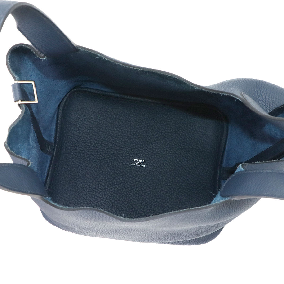 Picotin Lock MM Hand Bag Taurillon Clemence Bleu de Prusse