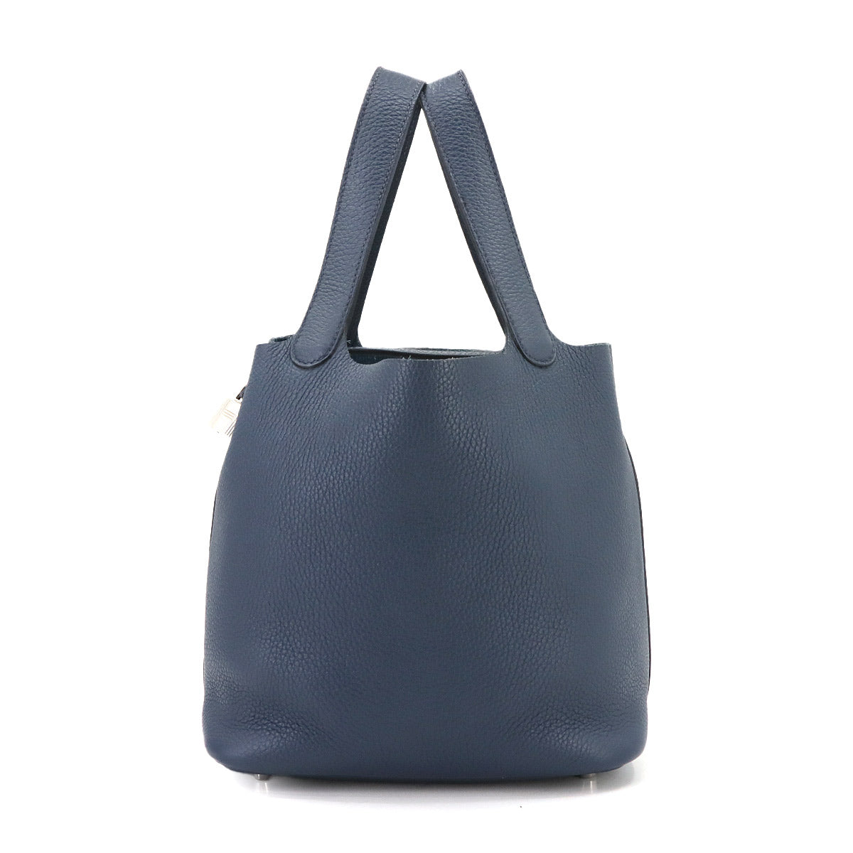 Picotin Lock MM Hand Bag Taurillon Clemence Bleu de Prusse