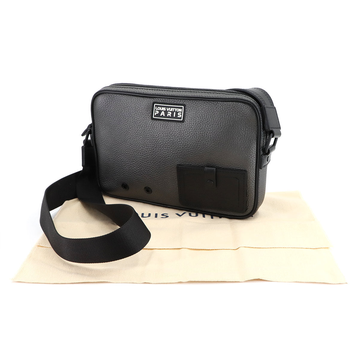 Alpha Messenger Shoulder Bag Leather Gray M52767