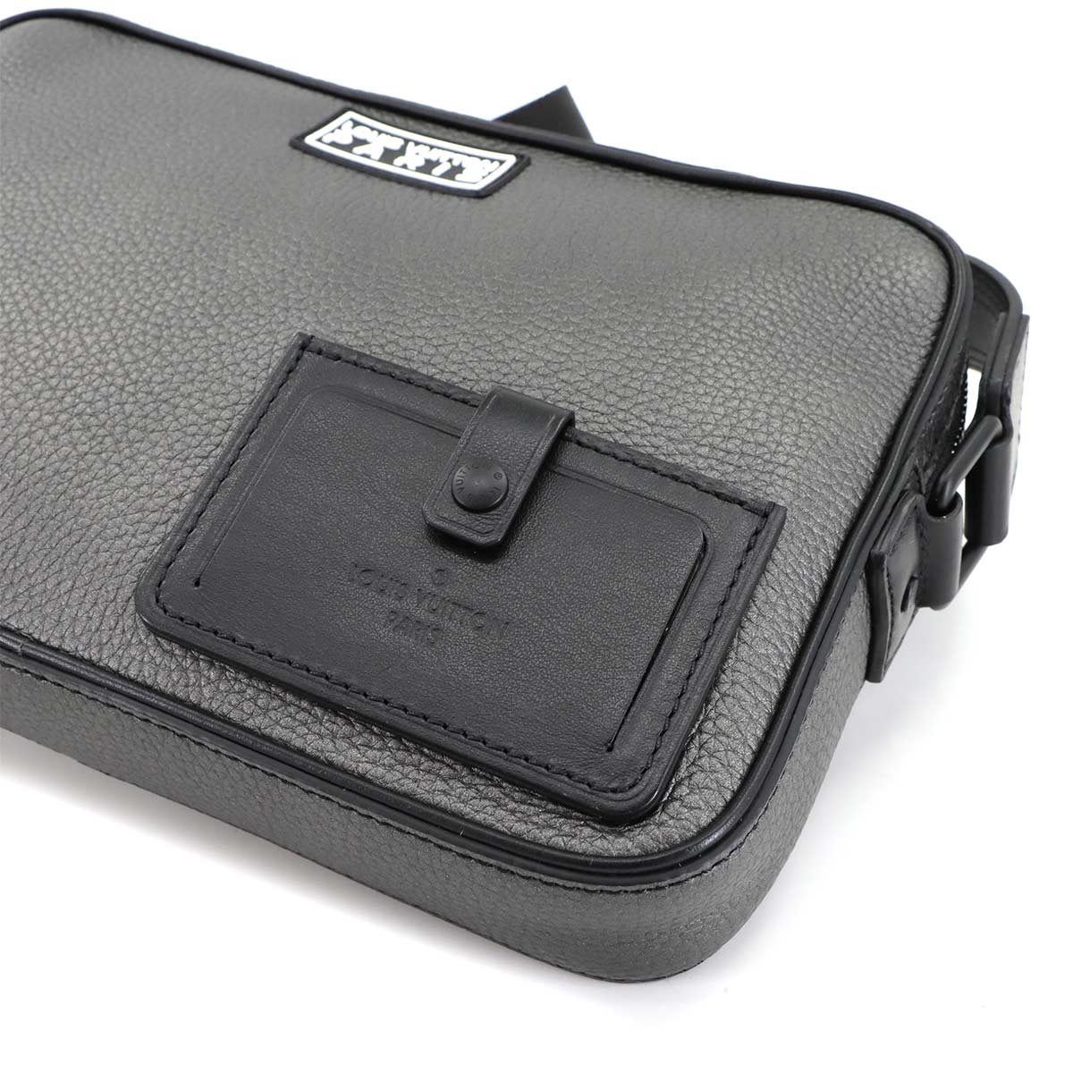 Alpha Messenger Shoulder Bag Leather Gray M52767