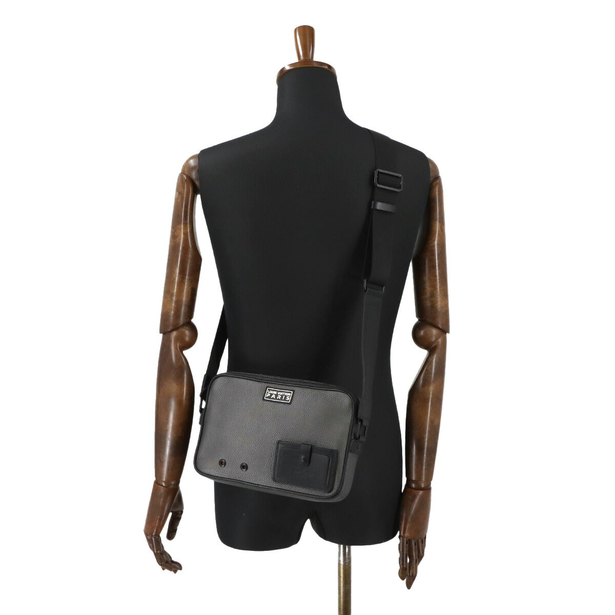 Alpha Messenger Shoulder Bag Leather Gray M52767