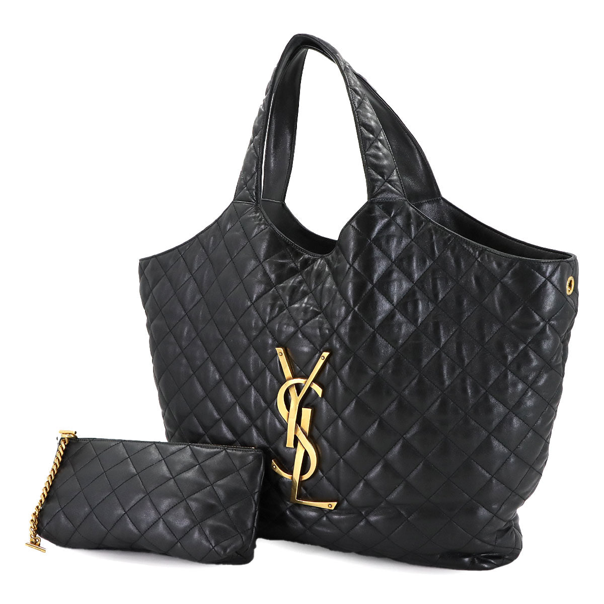 PARIS Icare Maxi Shopping Tote Bag Leather Black 698651