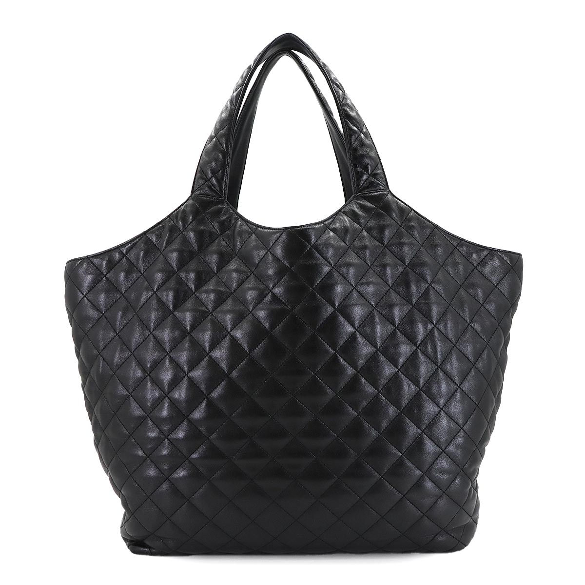 PARIS Icare Maxi Shopping Tote Bag Leather Black 698651