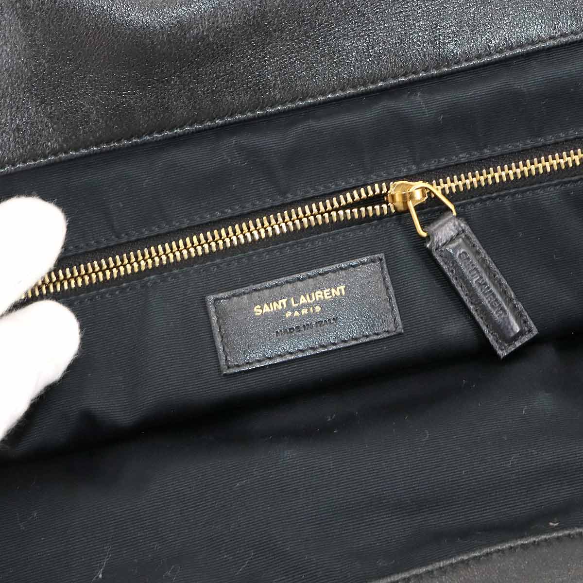 PARIS Icare Maxi Shopping Tote Bag Leather Black 698651