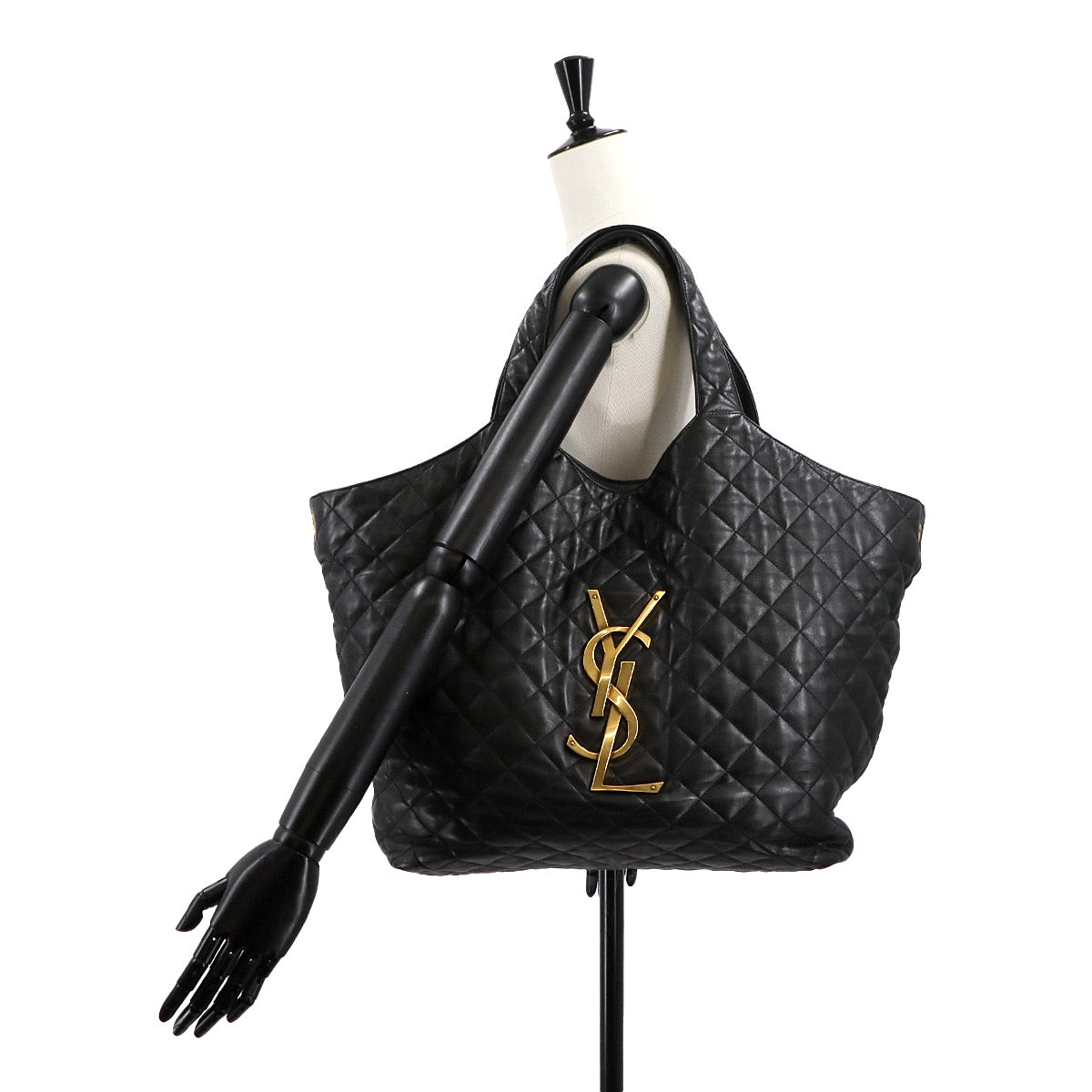 PARIS Icare Maxi Shopping Tote Bag Leather Black 698651