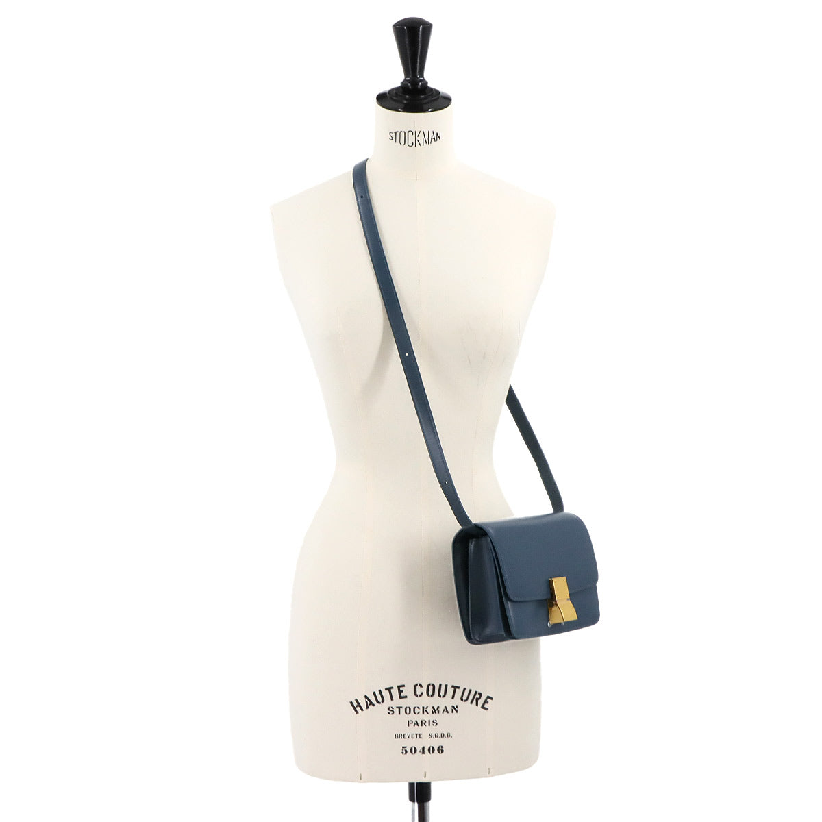 CELINE Classic Box Small Shoulder Bag Leather Petrol 189183 Purse