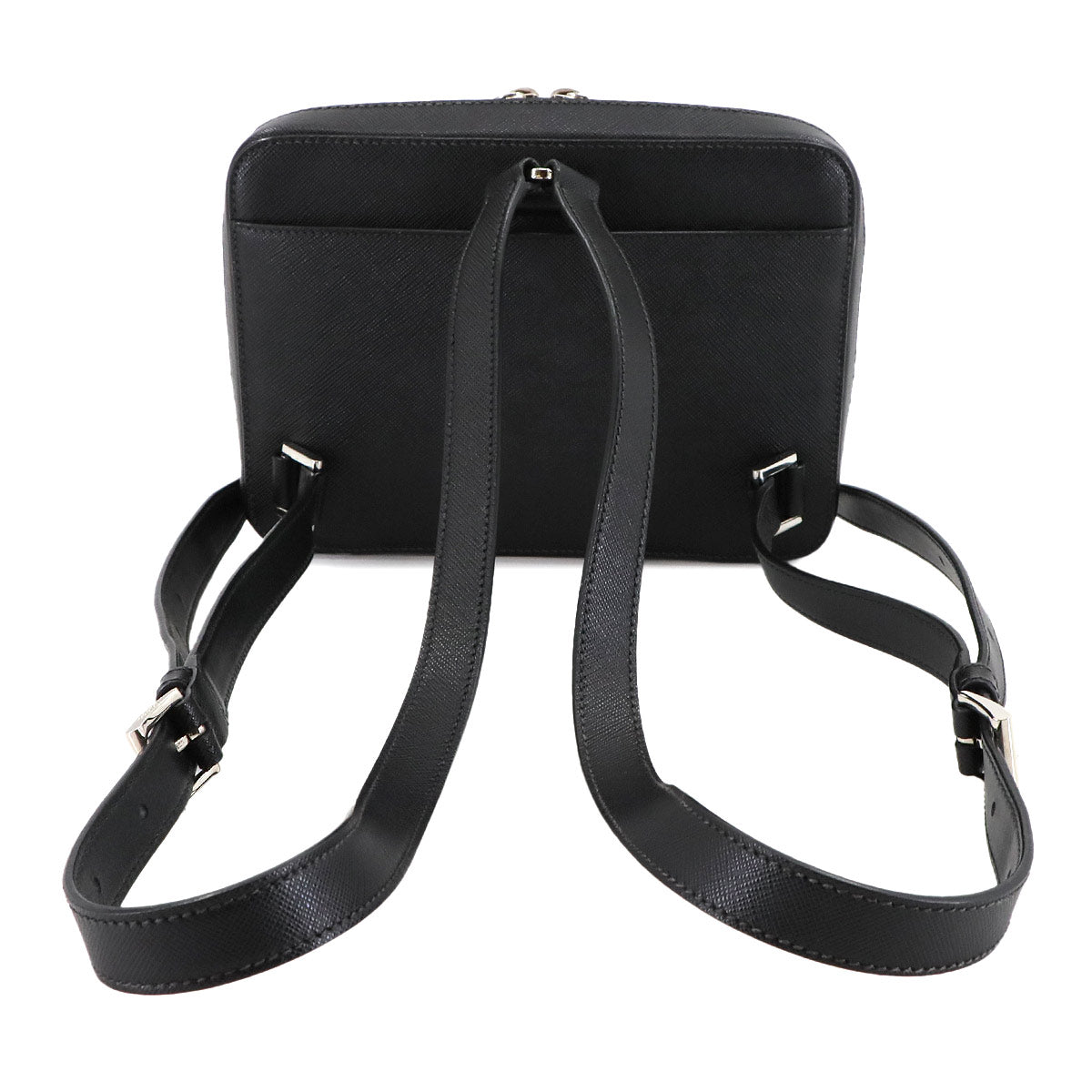 Backpack Saffiano Leather Black 2VZ038 Purse