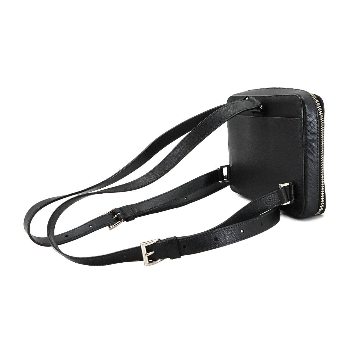 Backpack Saffiano Leather Black 2VZ038 Purse