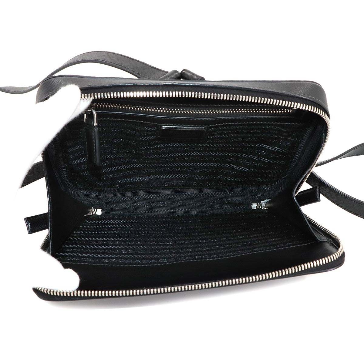 Backpack Saffiano Leather Black 2VZ038 Purse