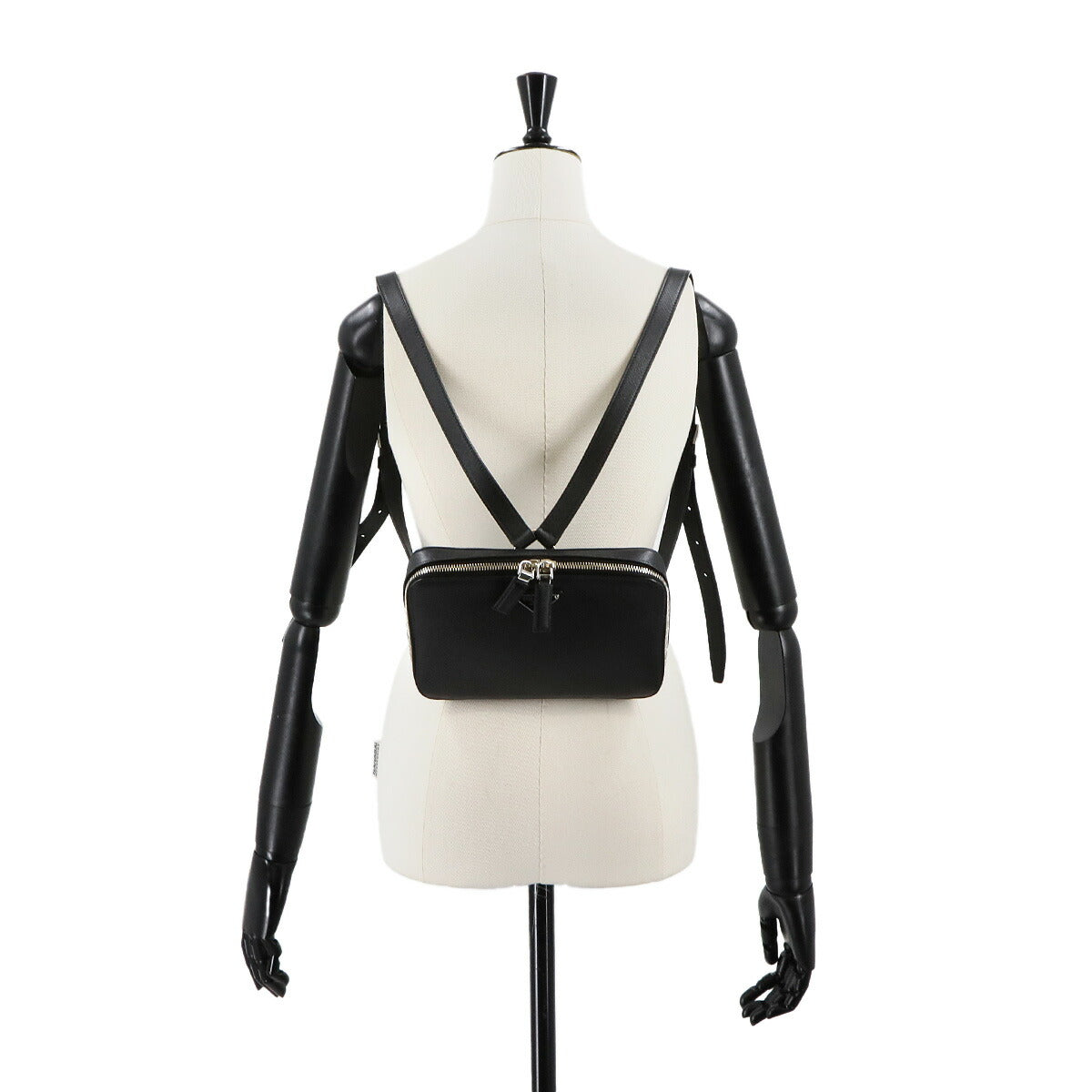 Backpack Saffiano Leather Black 2VZ038 Purse