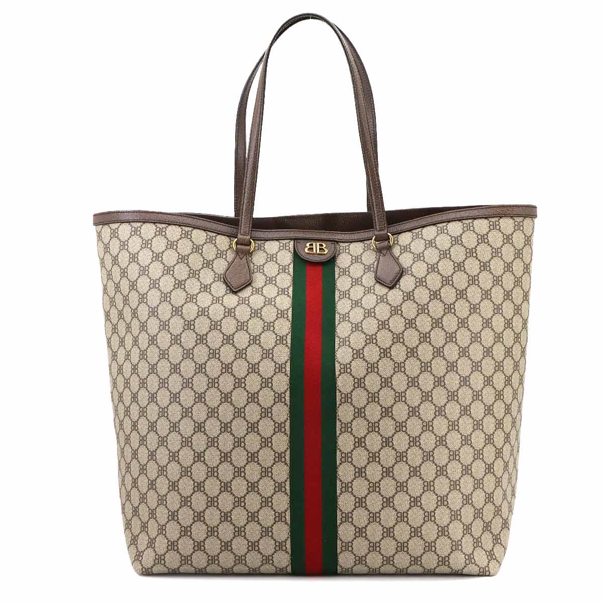 GUCCI The Hacker Large Tote Bag PVC Leather Beige 680127