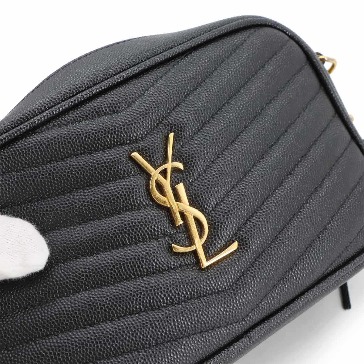 Lou Mini Chain Shoulder Bag Leather Black 618057 Purse