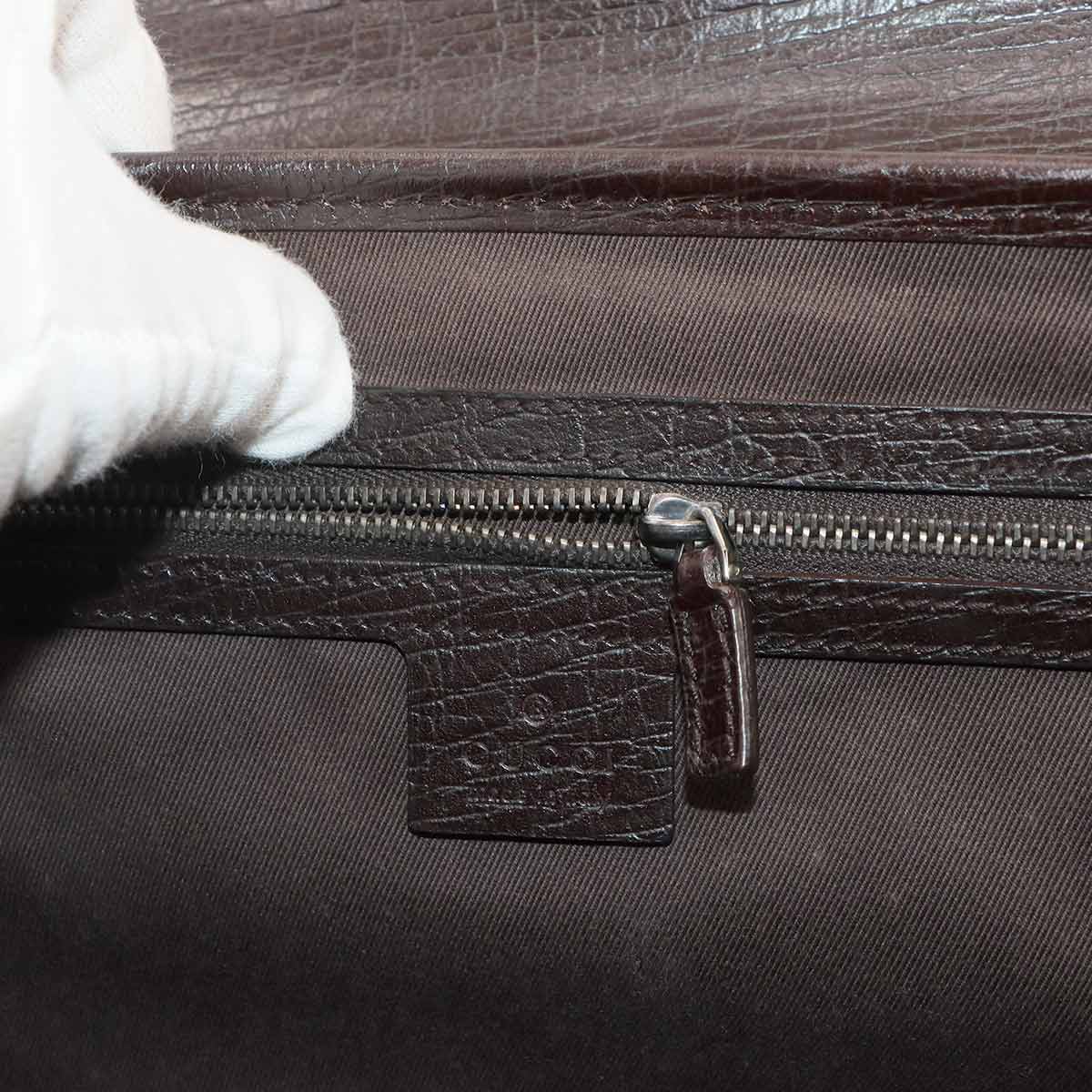 Bamboo GG Canvas Hand Bag Leather Brown Beige 111713 Purse