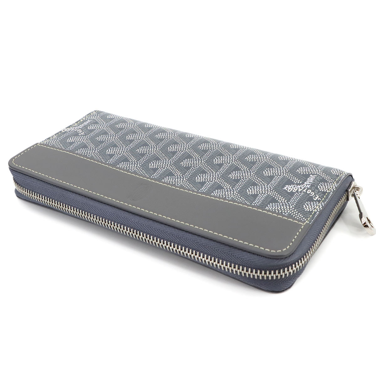 Matignon GM Wallet Zipped Around Long Wallet PVC Leather Gray