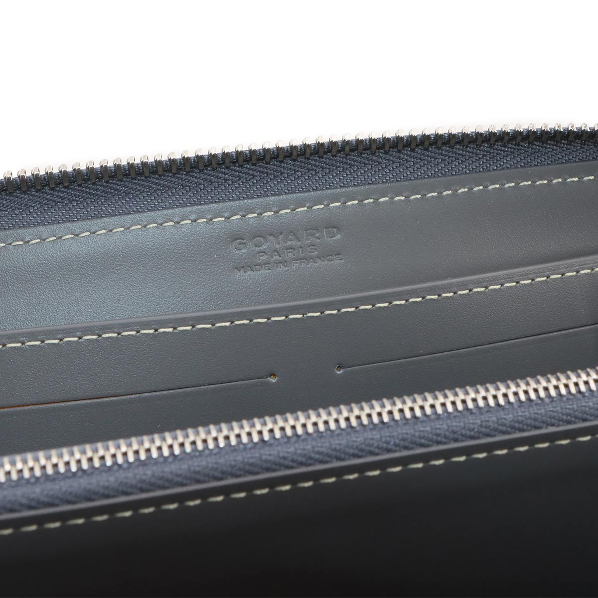 Matignon GM Wallet Zipped Around Long Wallet PVC Leather Gray