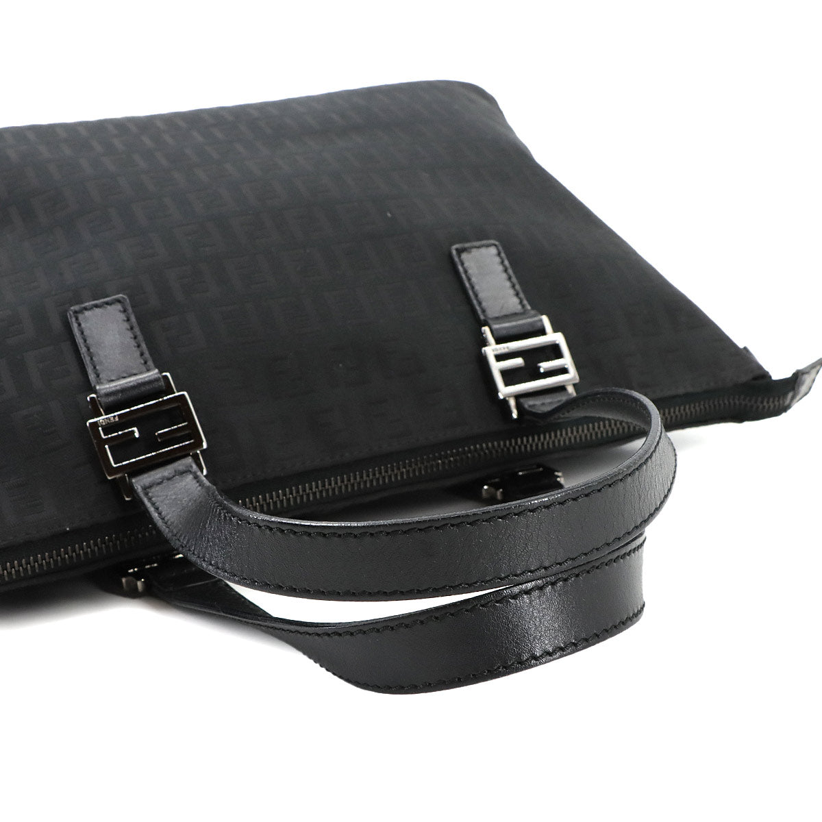 Zucchino Tote Bag Canvas Leather Black 8BH138 Purse