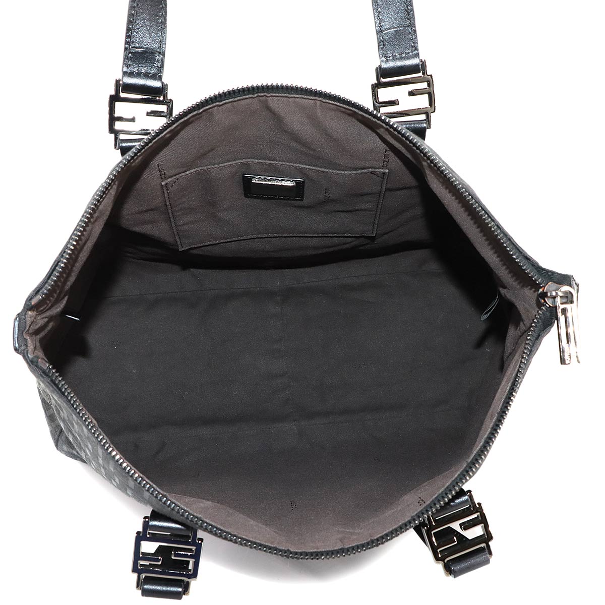 Zucchino Tote Bag Canvas Leather Black 8BH138 Purse