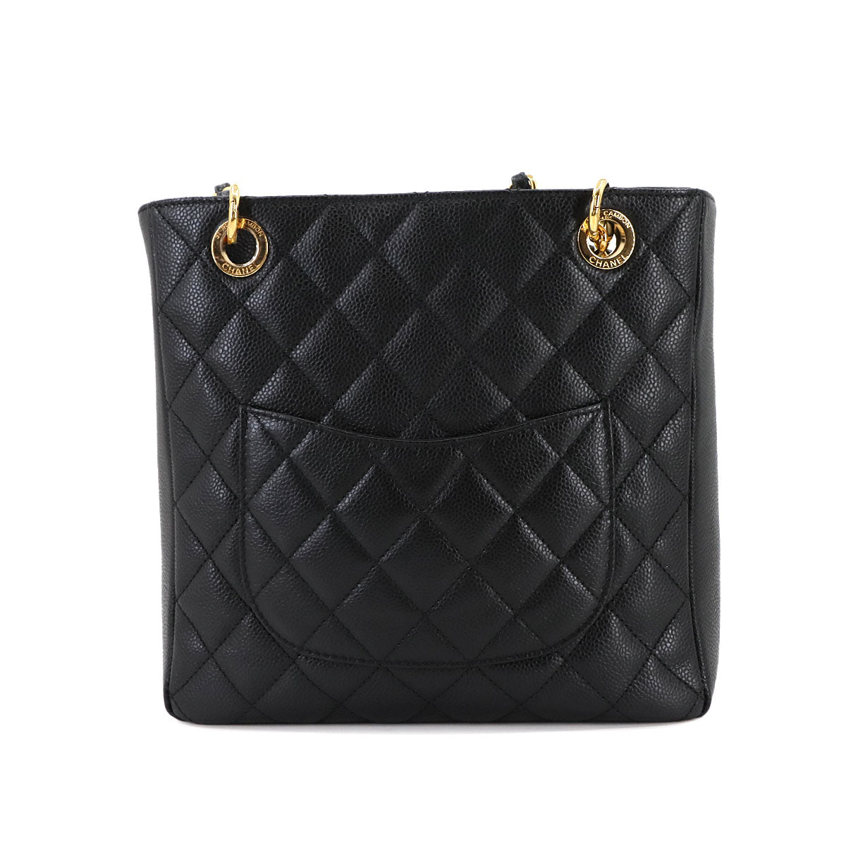 Matelasse PST Chain Tote Bag Leather Black A20994