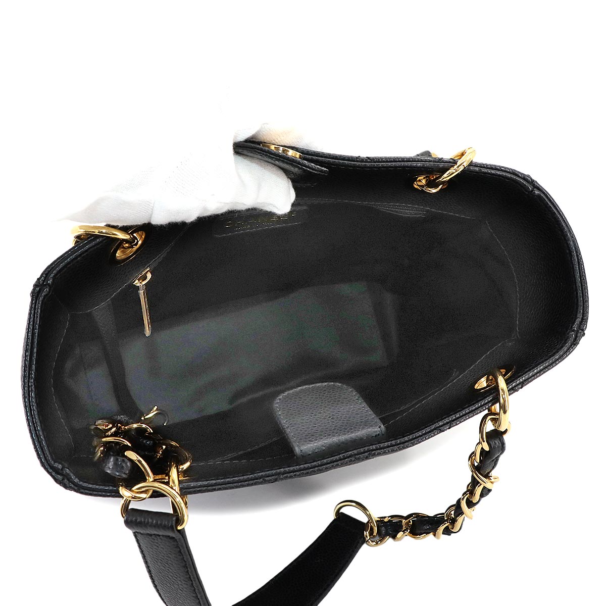 Matelasse PST Chain Tote Bag Leather Black A20994