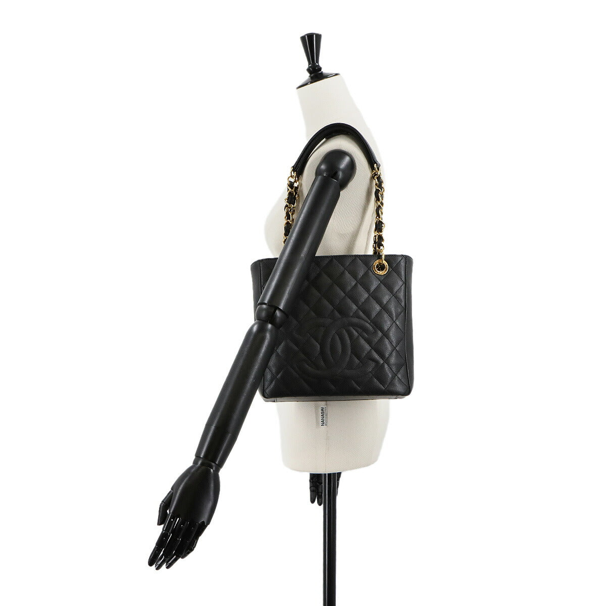 Matelasse PST Chain Tote Bag Leather Black A20994