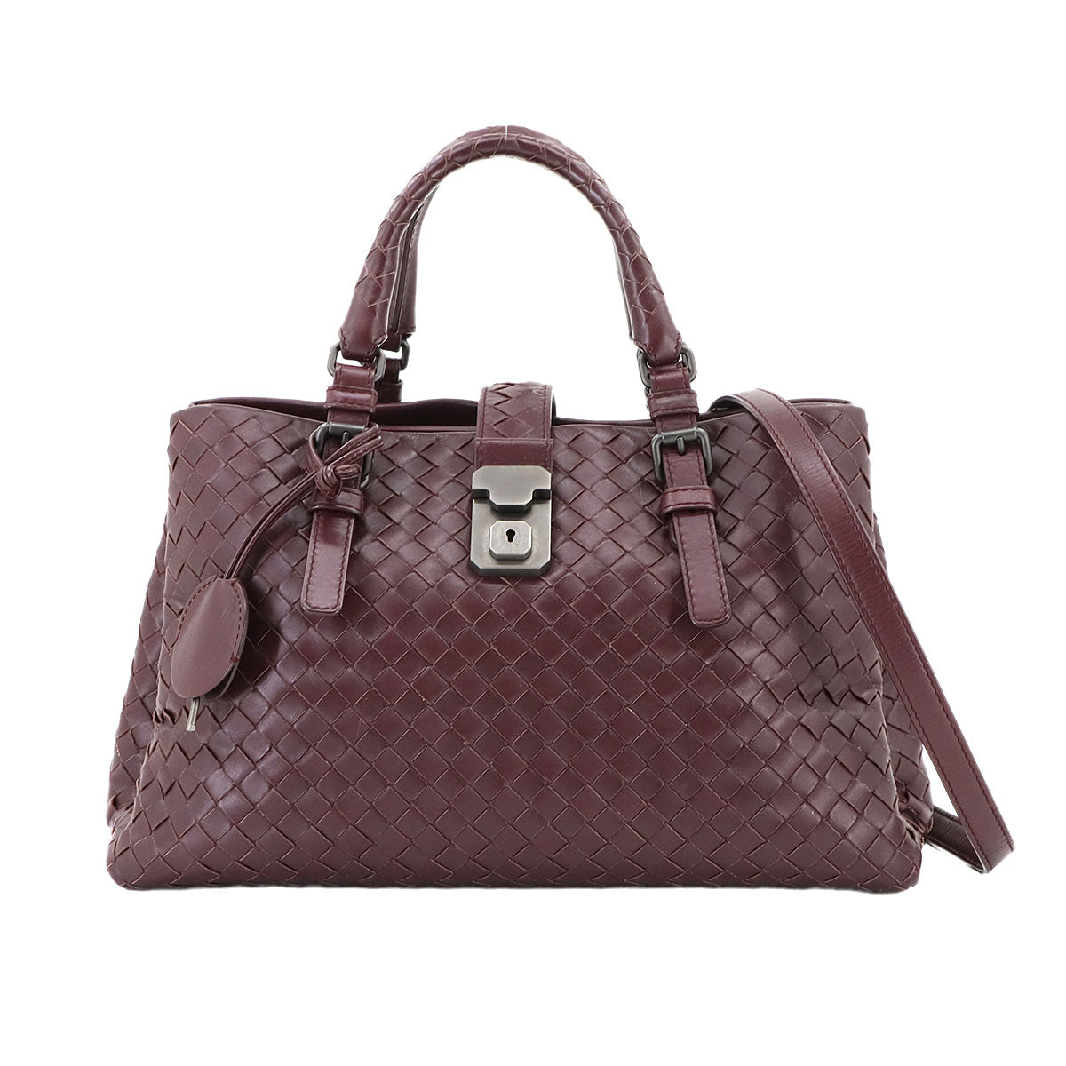 Intrecciato Hand Shoulder Bag Lether Bordeaux