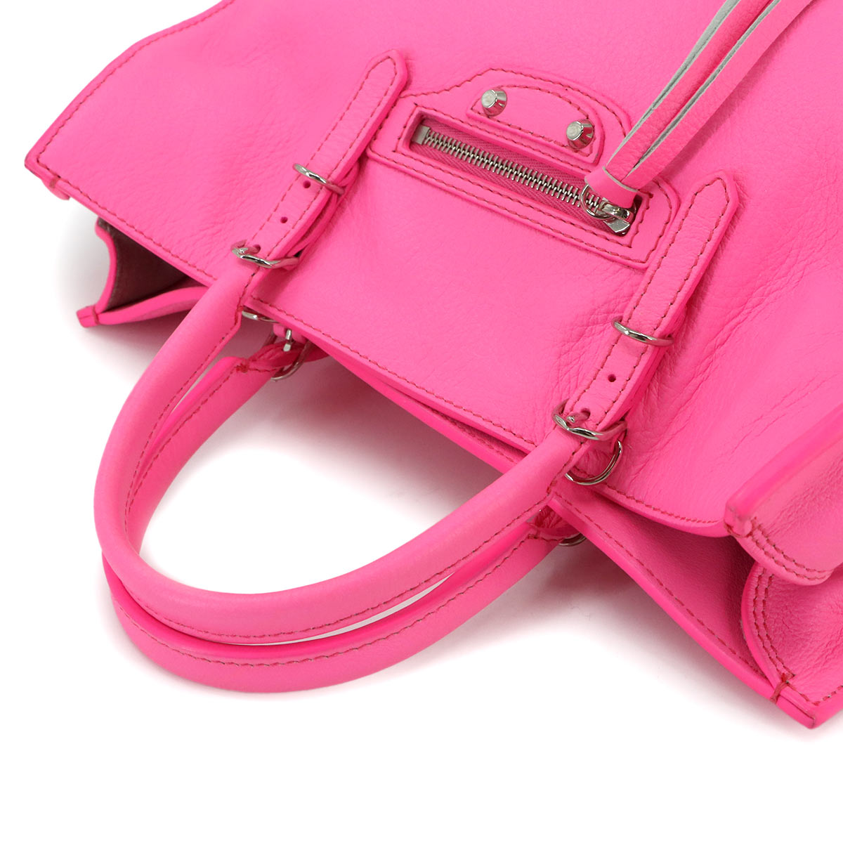 Papier A6 Zip Around Hand Shoulder Bag Leather Pink 370926