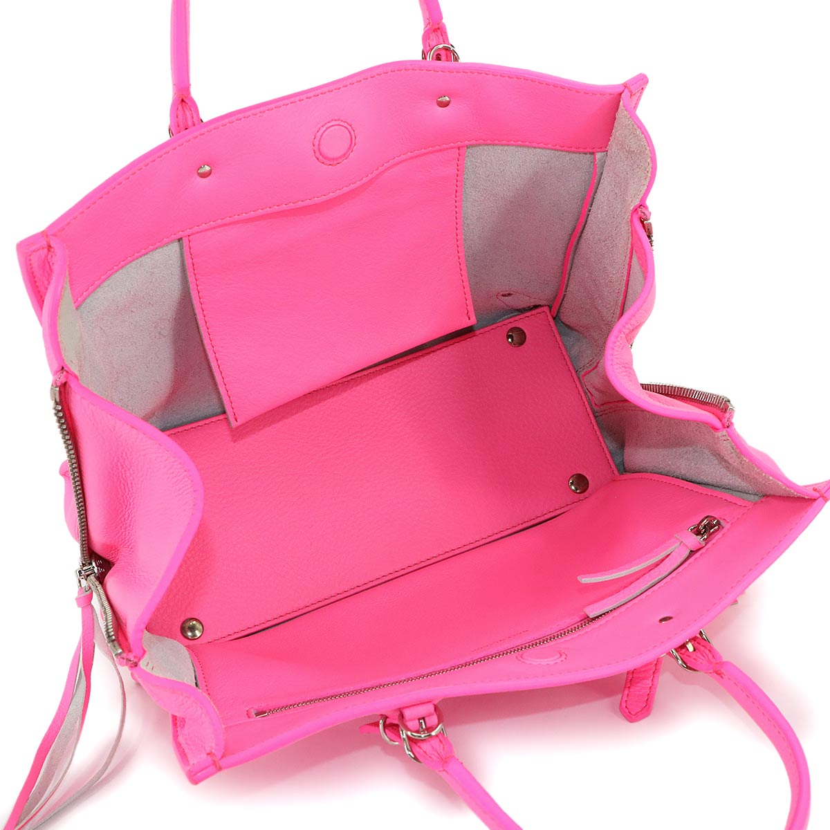 Papier A6 Zip Around Hand Shoulder Bag Leather Pink 370926