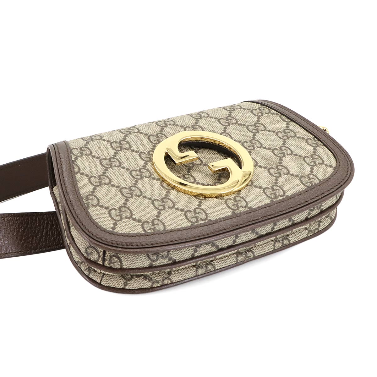 Blondie GG Supreme Belt Bag Leather Beige Brown 703807 Purse