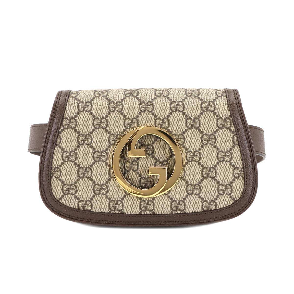 Blondie GG Supreme Belt Bag Leather Beige Brown 703807 Purse