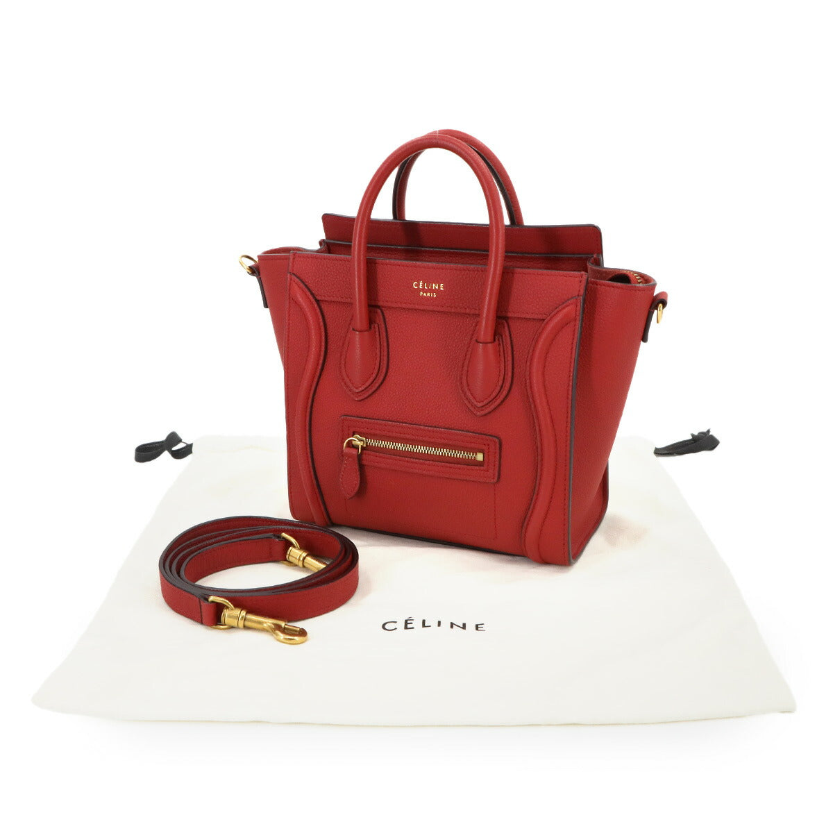 Luggage Nano Shopper Hand Shoulder Bag Leather Red 168243