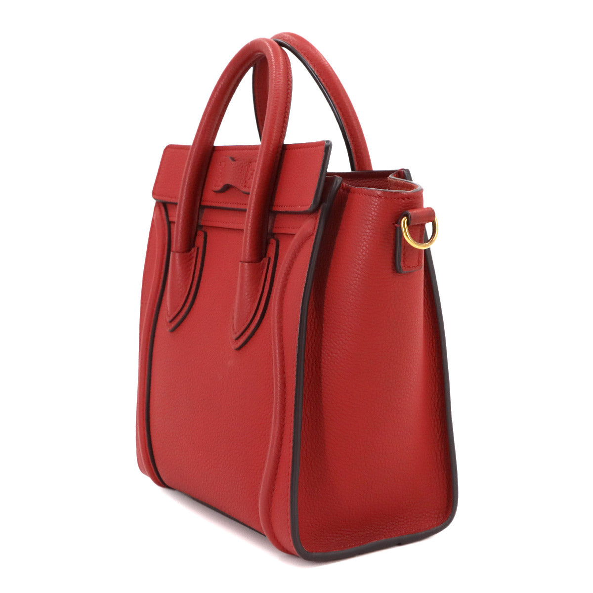 Luggage Nano Shopper Hand Shoulder Bag Leather Red 168243