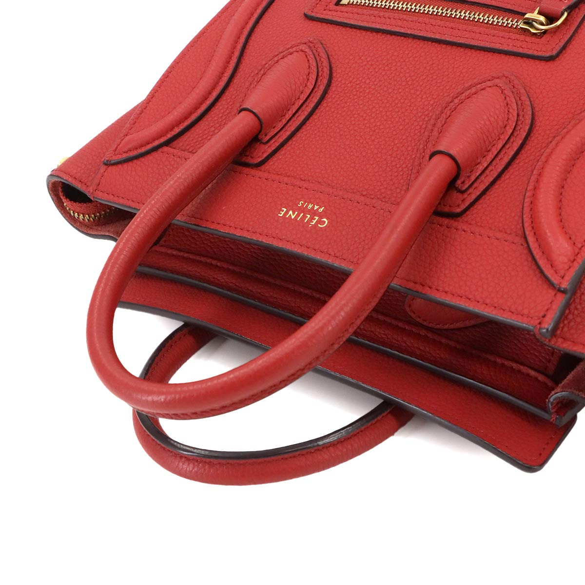 Luggage Nano Shopper Hand Shoulder Bag Leather Red 168243