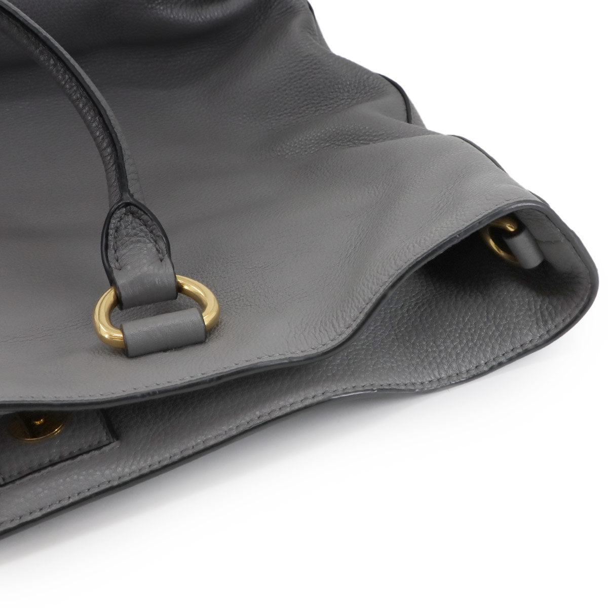 2way Tote Shoulder Bag Leather Marmo Gray 1BG865 Purse