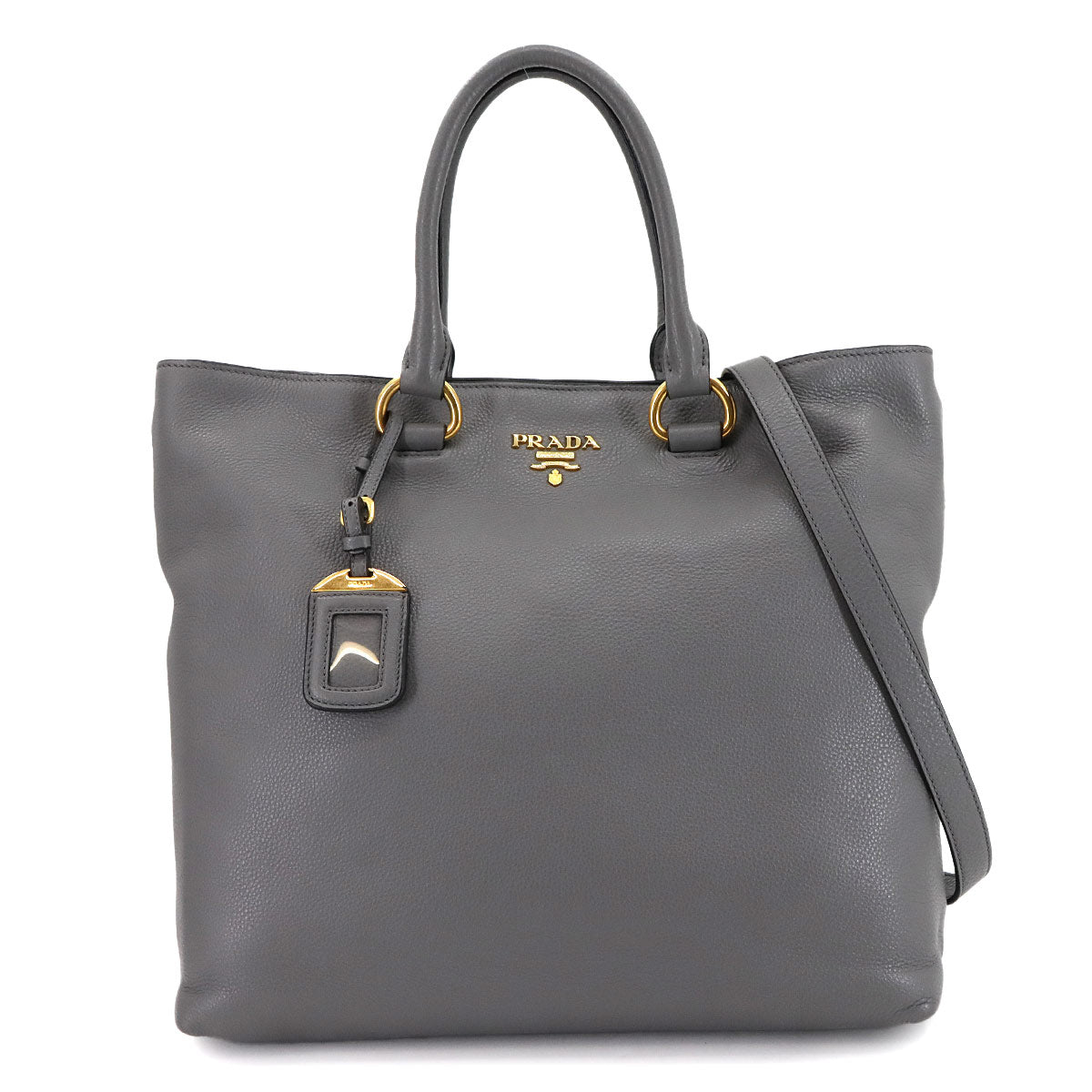 2way Tote Shoulder Bag Leather Marmo Gray 1BG865 Purse