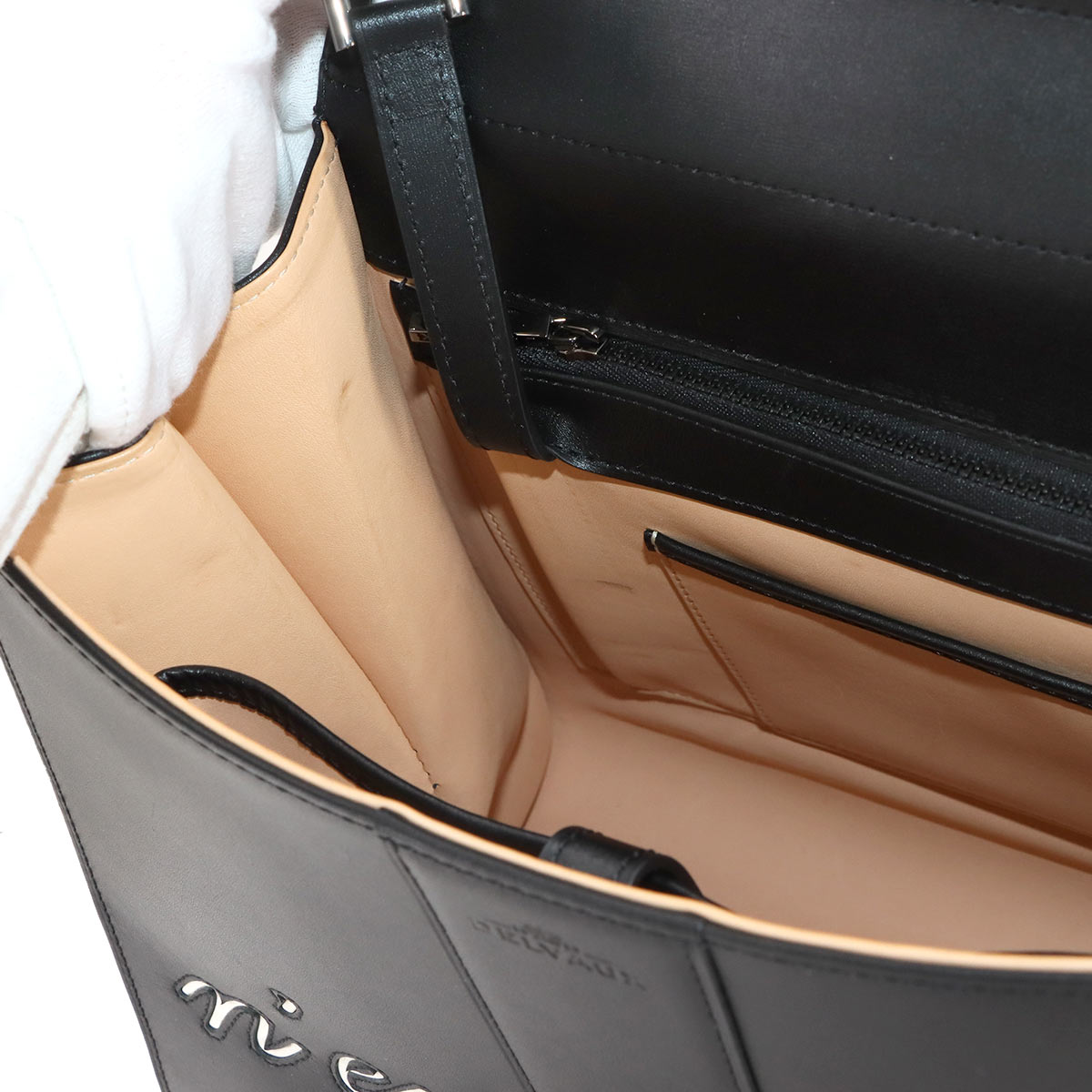 Brillant L'Humour MM Hand Shoulder Bag Leather Black White