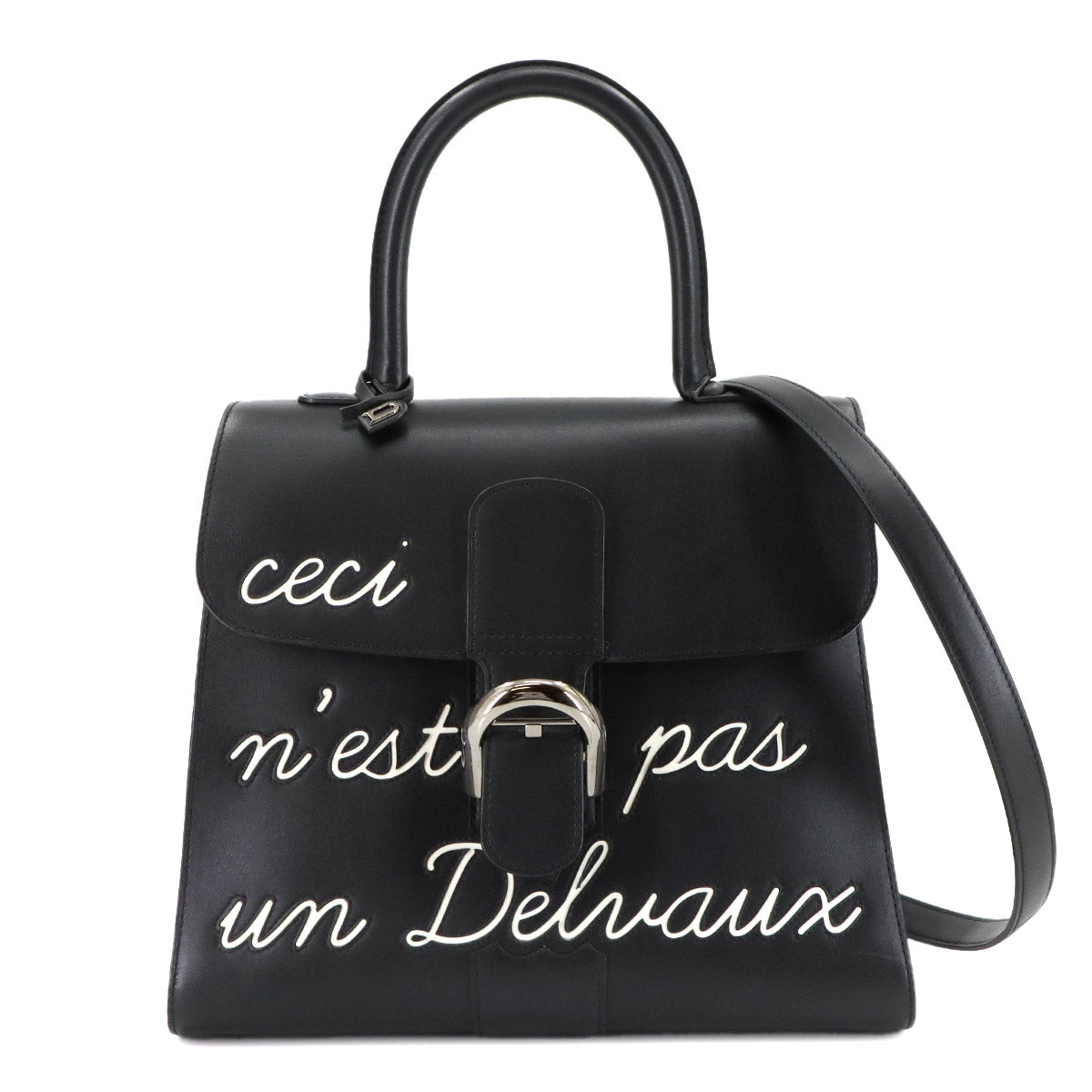 Brillant L'Humour MM Hand Shoulder Bag Leather Black White