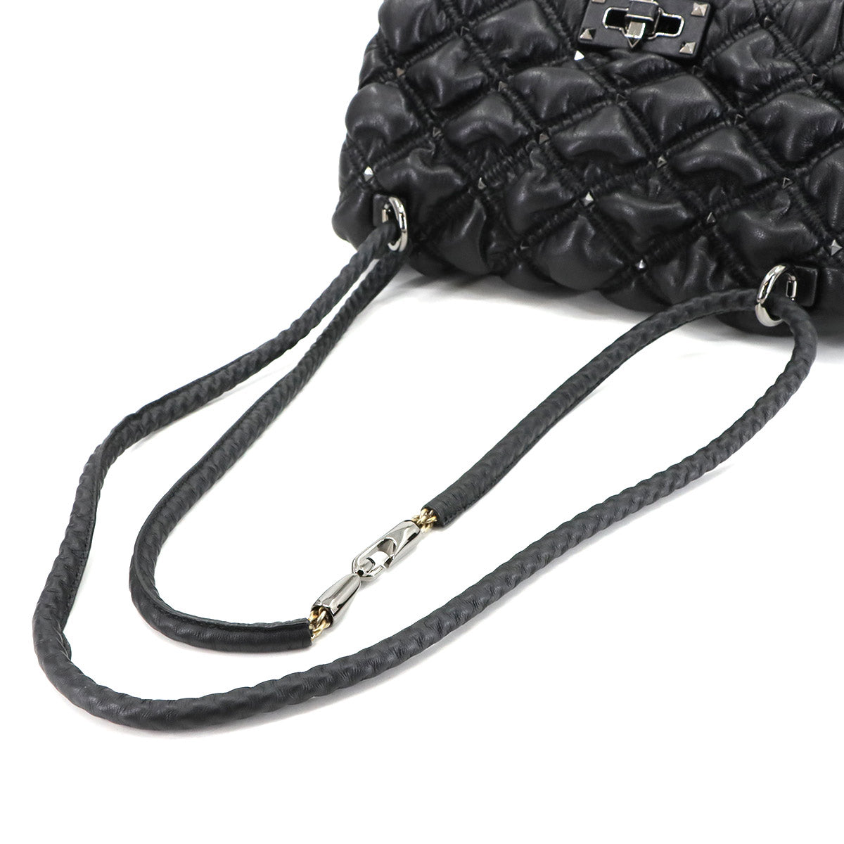 Rock Studs Spikeme Shoulder Bag Leather Black