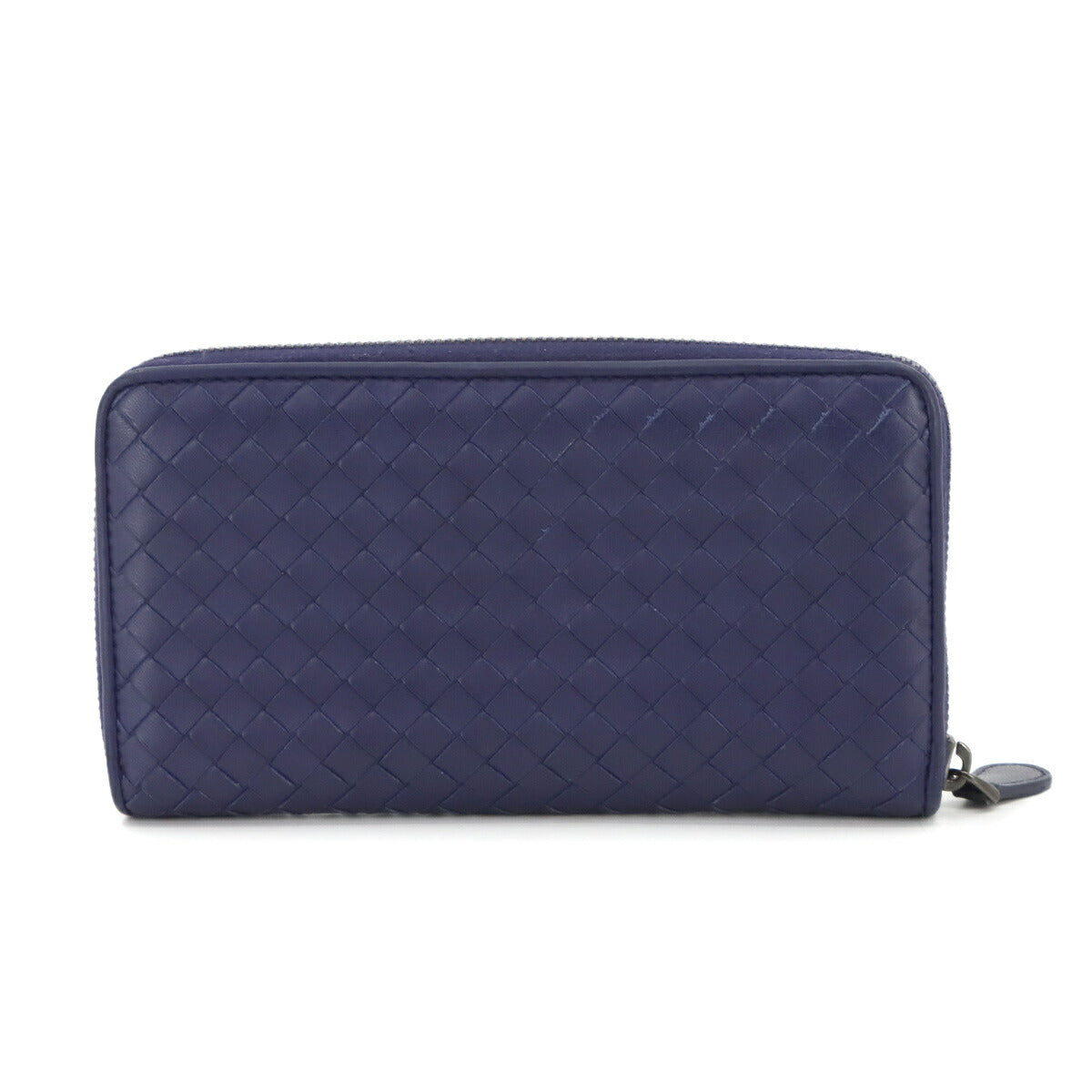 Intrecciato Zipped Around Wallet Leather Blue