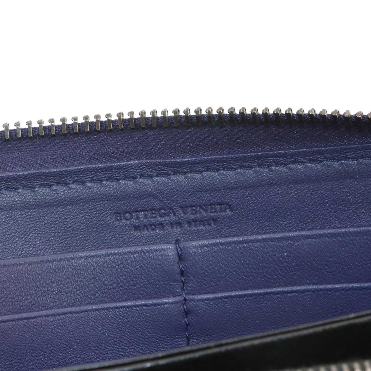 Intrecciato Zipped Around Wallet Leather Blue