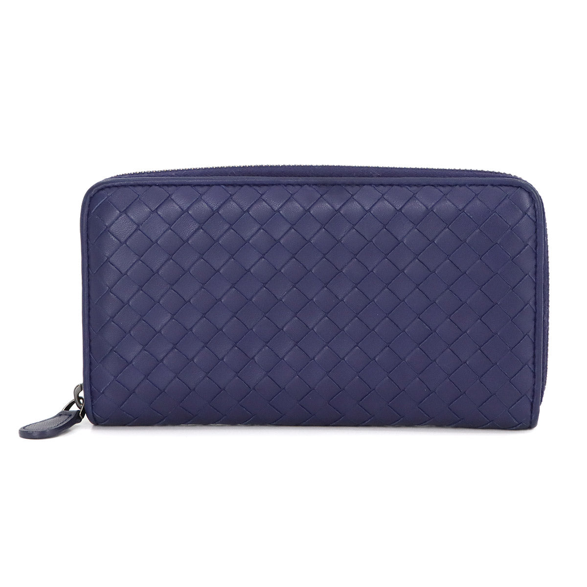 Intrecciato Zipped Around Wallet Leather Blue